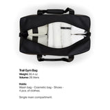 RAINS Trail Gym Bag - Black Waterproof Sports Duffel Bag for Men and Women with Shoulder Strap, Carry Handles and Mesh Pocket for Training or Travel - 2 Year Warranty