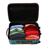 Rockland Blue Leopard 2-piece Lightweight Carry-on Luggage Set