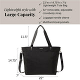 Large Carryall Tote Bag for Women - Lightweight Nylon Zipper Top Weekender Travel Beach Bag Personal Item w/Luggage Sleeve
