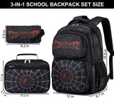 JIANYA Kids Backpack for School Boys, Cool School Bag for Elementary Kids Children 3pcs Boys Backpack with Lunch Box & Pencil Case