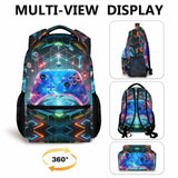GIHSWE Kids Backpacks for Boys, Game Bookbag with Pockets for Preschool Elementary Middle School, 17 Inches Back to School Gifts for Children 8-12, Lightweight Backpacks for Gamer Lovers