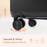 Sweetcrispy Carry on Luggage, Hard Shell ABS Suitcase with Double Spinner Wheels, Lightweight Expandable Rolling Suit Case with TSA Lock, 21 Inch Charcoal Black