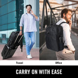 Kenneth Cole Reaction Brooklyn Commuter Backpack Slim 16" Laptop Computer & Tablet Anti-Theft RFID Business, Work, , & Travel Bookbag, Black Polyester