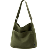 KALIDI Canvas Tote Bag Large Hobo Crossbody Shoulder Handbag Zipper Messenger Bag for Women or Men Casual College Work