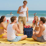 MIYCOO Cooler Backpack - 40 Cans Insulated Backpack Cooler for Men & Women, Portable 2 Leak Proof Compartments Coolers Bag for Beach Travel Picnic Lunch Hiking BBQ Camping, Dark Blue, 28L