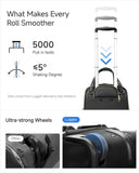 LUGGEX Underseat Carry On Luggage with Wheels, UDK Stylish Lightweight Under Seat Luggage, Soft Sided Personal Item Suitcase for Short Trip (UX-Core, Black, 16 Inch)