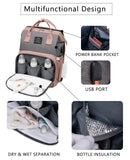 Diaper Bag Backpack with Changing Station: Pink Baby Bags for Girls Boys Mom with Large Capacity Pañaleras Para Bebe Niña Baby Girl Newborn Essentials Must Haves Baby Shower Gifts Baby Registry