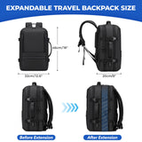 Rcrirth Carry On Travel Backpack for Airplanes | 35L Suitcase Backpack Luggage Business Weekender Bag - Expandable Travel Carry On Flight Approved for Men Women - Black