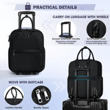 RAINSMORE Underseat Carry On Luggage with Wheels, 16-inch Airline Approved Luggage Lightweight Softside Underseater Travel Suitcases Durable Overnight Bag Rolling Carry-on Bag for Women Men, Black