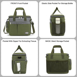 Taihoyin Dog Travel Bag for Pet Kit for Supplies with 2 Food Storage Containers 2 Collapsible Bowl 1 Feeding Mat 1 Dog Treat Pouch 7-Piece Set Perfect Road Trips Camping Weekend Doggy Gift Olive Green