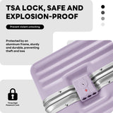 TIYFIY Hardside Luggage with Cup Holder & USB/Type-C Charging Port, Aluminum Frame, Zipperless Design, TSA Lock, Extra-Wide Shell – Smart Travel Suitcase,Checked (Lilac, 24Inch)