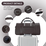 Modoker Leather Garment Bag for Travel – 2-in-1 Carry-On Suit Bag & Weekender for Men and Women – Wedding Luggage with Shoe Compartment & Shoulder Strap – Ideal for Business Trips,Brown