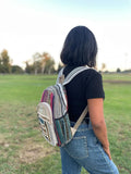 AUNERCART Hemp Backpack Traveling Bagpack, Cotton Canvas Stripe Nepali Himalayan Backpack, College Gift Casual Small Daypack Bag 13 x 11 x 5 Inches
