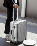 All Aluminum Carry On Luggage with Wheels, AV Zipperless Hardshell Suitcase with TSA Lock (ZX-Enhance, Silver, 20 Inch)