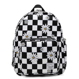 VASCHY Small Backpack for Women, Cute Mini Lightweight Nylon Travel Backpack Purse for Teen Girls Plaid Daisy