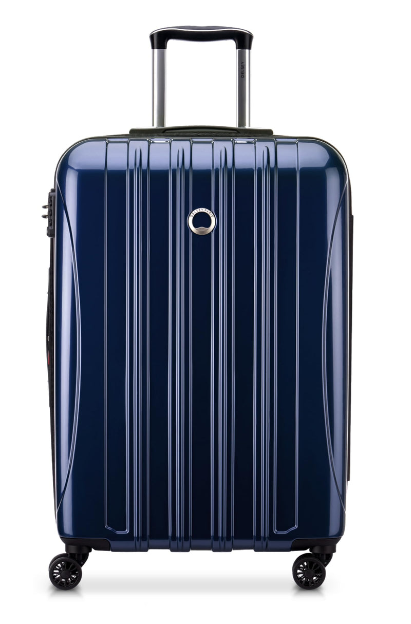 DELSEY PARIS Helium Aero Hardside Expandable Luggage with Spinner Wheels, Blue Cobalt, Checked-Medium 24 Inch