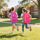Tfomyu Kids Backpack for Girls Elementary School Backpacks for Child 17 Inch Lightweight Middle School Bookbag for Teens with Chest Strap, Purple