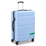 United Colors of Benetton Now! Hardside Luggage with Spinner Wheels, Light Blue, Checked-Large 27 Inch