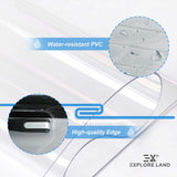 Explore Land Clear Luggage Cover Tough Protector Fits for 22 Inches Suitcase for Travel Airplane (PVC, S/M)