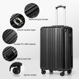 COOLIFE Luggage Expandable Suitcase PC+ABS 3 Piece Set with TSA Lock Spinner Carry on 20in24in28in (Sliver, 3 piece set)