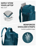 ECOHUB Travel Backpack for Women, 18x14x8 Spirit Airlines Personal Item Bag with Clear Toiletry Bag, Laptop Carry on Backpack with USB Port, Airline Approved Under Seat 14 Pockets, Blue Green