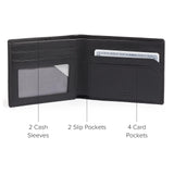 TUMI - Nassau Double Billfold Wallet - Men's Premium Leather Card Holder - RFID Protection - Smooth Black Leather