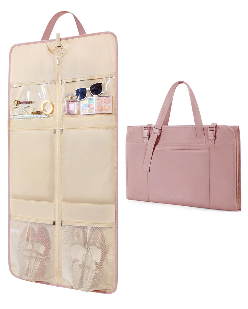 BAGSMART Garment Bags for Travel Convertible puffy Suit Carrier for Women Men Weekender Foldable Carry on Garment Bags for Hanging Clothes, Dresses, Coats, Shirts