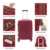 Rosamo 3 piece Luggage Set Expandable Suitcase 22x14x9 Airline Approved Carry on, ABS Hard Case Suitcases with Spinner Wheels, TSA Lock, (Red, 3 Piece Sets(20/BP/TB))