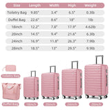 Clyrava Pink 6 Piece Luggage Set Hard Shell - Expandable Suitcases with Spinner Wheels and Duffel Bags for Family Travel, Durable Carry On Luggage Sets with Lock for Women and Girls