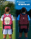 MATEIN Girls Soccer Backpack, Large Baketball Bag with Ball Holder & Shoe Compartment for Tournament & Game Day, Lightweight Youth Sports Bag with Fence Hook Fits 15.6 Inch Laptop, Soccer Team Gifts
