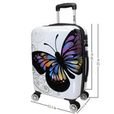 World Traveler Butterfly 20-Inch Carry-On Polycarbonage Hardside Expandable Spinner Luggage with Enhanced Wheel System