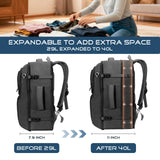 Fxcelets Travel Backpack, Expandable Carry on Backpack for Men, TSA 17.3 inch Laptop Bag Flight Approved, Lightweight Business Luggage Bag, Travel Gifts for Men Women, Black