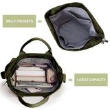 KALIDI Corduroy Tote Bag, Large Messenger Bag Shoulder Hobo Anti Splash Crossbody Zipper Bag Casual Work Shopping Women Dark Green