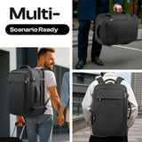 Sirmaeed Carry on Backpack for 1-10 Days Trips, Extra Large 40L-50L Travel Backpack TSA Approved, Expandable Laptop Bagpack, Water Resistant Bag Compatible with 17.3 inch Laptops, Black