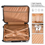 Apelila 4 Piece Luggage Sets for Travel, Hardshell Suitcase with Spinner Wheels (18/20/24/28 Inch), Lightweight Carry On & Checked Luggage for Family Vacation (Sliver-Wave)