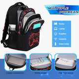 DIGOBAY Boys Backpack for School, 3PCS Cool Luminous Gamer Backpack for Boys with Lunch Box Pencil Case, Kids Backpacks Bookbag for Teen Boy Elementary Middle High School with USB Charging Port