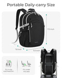 BAGSMART Travel Backpack for Women&Men, Lightweight 15.6" Casual Backpack for College, TSA Carry On Backpack for Airplanes, Black