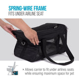 Sherpa Pet Carrier Airline Approved with Spring Wire Frame - Cat & Dog Carrier for In-Cabin Travel, Mesh Ventilation, Locking Zippers - Black Lattice, Large