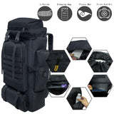 Ogetok 80L Hiking Backpack Camping Rucksack, 80 liters Large Capacity Outdoor Knapsack Travel Climbing Mountaineering Carry On Backpack Bag, Trekking Backpacking for Men Women, Black