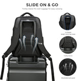 Swissdigital Design Men's Laptop Backpack for College and Business Travel with Integrated USB Charging Port and RFID Protection Fits Laptops up to 15.6 Inch, Black | SD1695-01