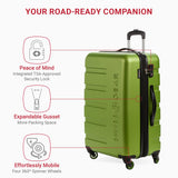 SwissGear 7366 Signature Hardside Expandable Luggage with Spinner Wheels, TSA Lock, Green, Checked-Medium 23-Inch