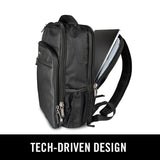 Kenneth Cole Reaction Brooklyn Commuter Backpack Slim 16" Laptop Computer & Tablet Anti-Theft RFID Business, Work, , & Travel Bookbag, Black Polyester