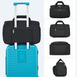 HanTrip Carry on Duffel Bag Foldable Duffle Bags for Travel, Under Seat Personal Item Bags for Airplanes, Weekender Overnight Mens Travel Tote Bag for Women Small Softside Carry on Luggage (Black)