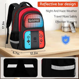 TILYTADLY School Backpack for Boys - 3pcs Gamer Boys Backpack with Lunch Box and Pencil Case for Kids Children Teens Elementary Middle School - HFHTDC Video Game Bookbag 17″ Large Capacity