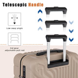 Eeeza Luggage Sets 5 Piece Suitcase with ABS Hard Shell Lightweight TSA Lock and Double Rotatable Detachable Wheels(Gray,20"/24"/28"/DB/TB)