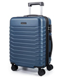 LIGHT FLIGHT Expandable Carry On Luggage 22x14x9 Airline Approved with Double Spinner Wheels, 20 Inch Lightweight Hard Shell Rolling Suitcases with TSA Lock, Blue