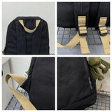 KAOBIO Grunge Aesthetic Canvas Travel Daypack for Men Women Large Vintage College Rucksack Lightweight Laptop Backpack (Dark Purplish Gray)
