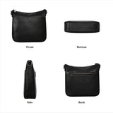 HESHE Genuine Leather Crossbody Purses for Women Shoulder Bags Hobo Purse Casual Ladies Handbags Designer Satchel Bags Cross Body Bag(Black)