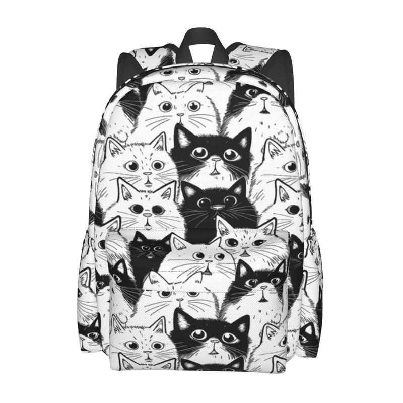 famliihw Black and white Cat Backpack Laptop Backpacks Multipurpose Daypack For Men Women Travel Hiking