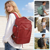 SUIKIHUM Travel Backpack for Men & Women, Carry on Laptop Backpack, Water-Resistant Oxford Fabric, Fits 16" Laptop, Anti-Theft & Luggage Strap, Black